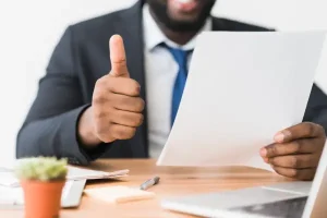 man showing thumbs up